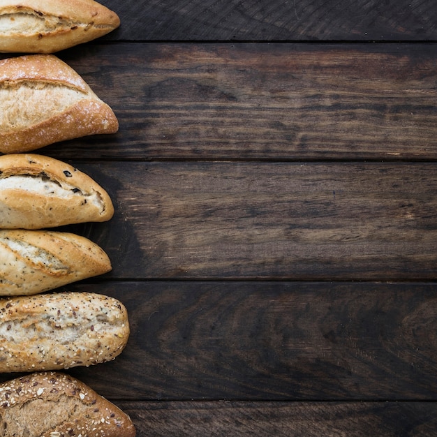 Row of fresh buns