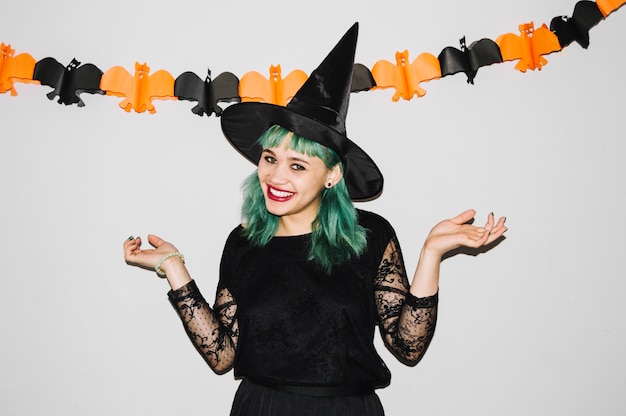 Free Photo рretty witch smiling at camera