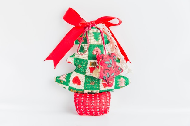 Rug christmas tree ornament on white background