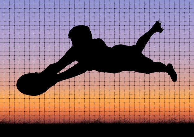 Free photo rugby player finger rugby net digital