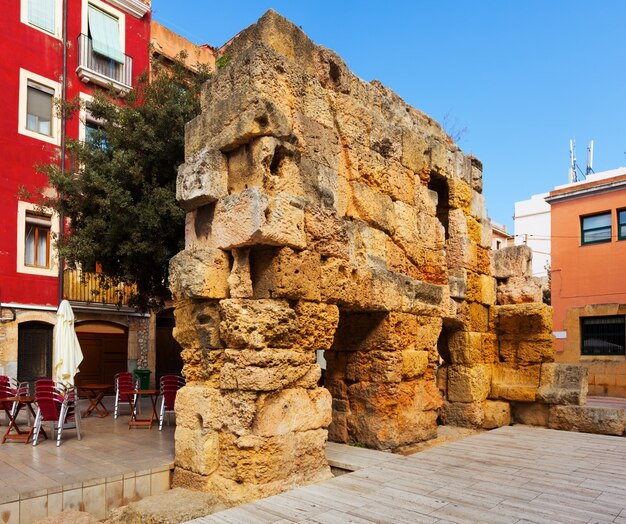 ruins of Roman walls. Tarragona