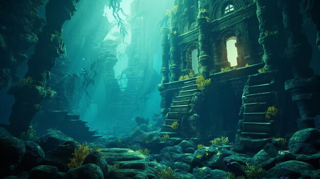 The ruins of an underwater city