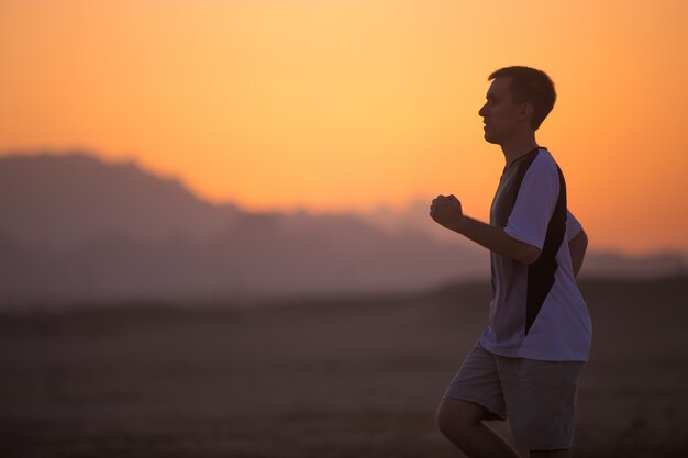 Running near mountain