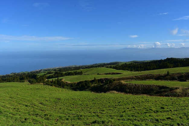 Rural farmland and fields along the coastline of San Miguel.