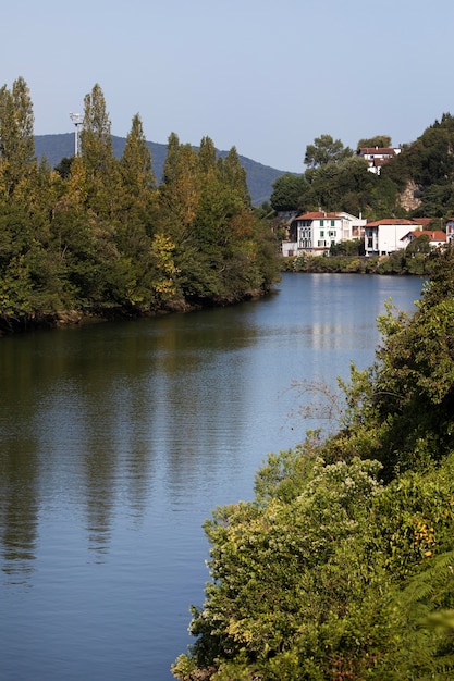 Free photo rural surroundings with water and trees