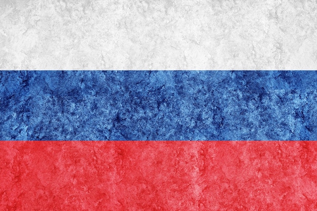 Russia Metallic flag, Textured flag, grunge flag