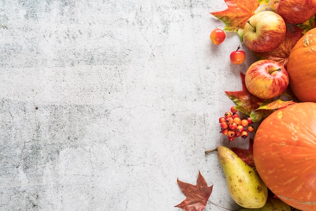 Rustic harvest on shabby surface