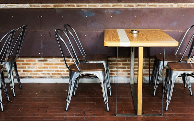 Free photo rustic restaurant furniture in restaurant