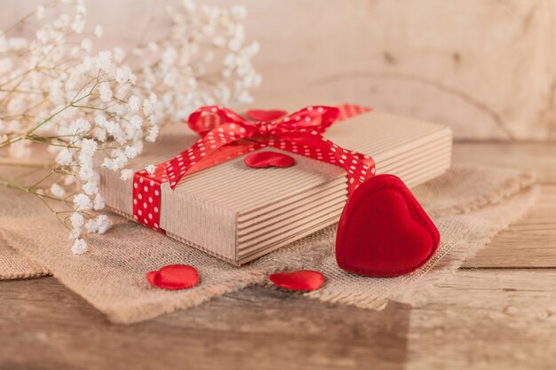 Rustic valentine's day with cute gift