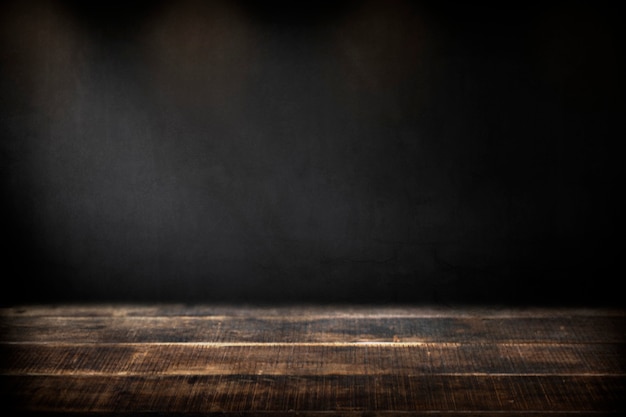 Rustic wooden planks with blackboard background