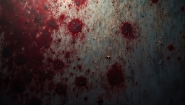 Free photo rusty metal wall with blood splutter