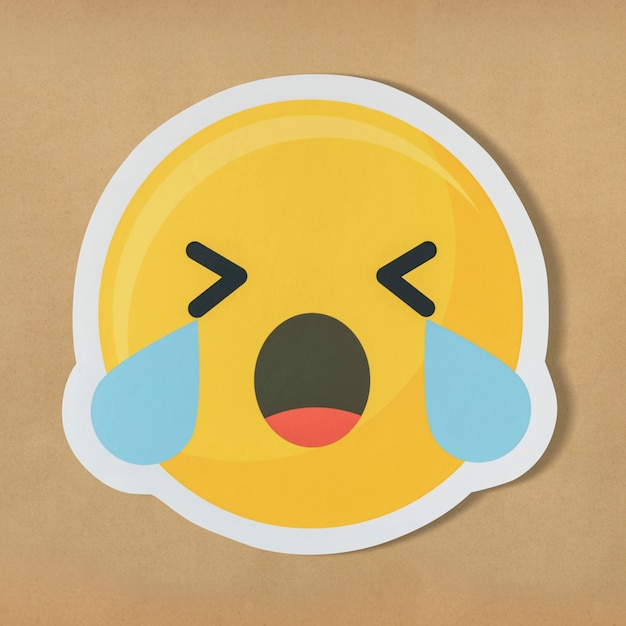 Free photo sad crying face emoticon symbol