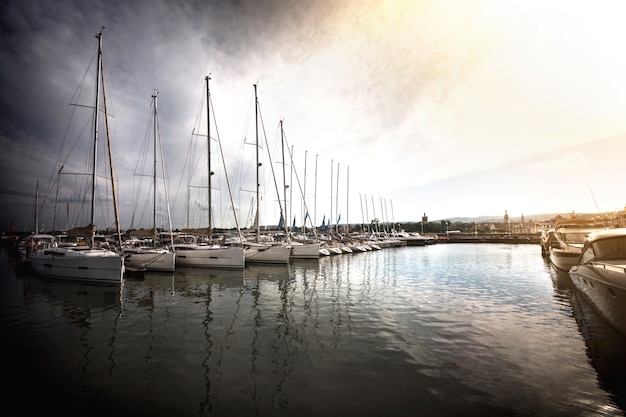 Free Photo sailboats in the port.