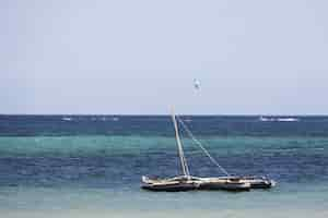 Free photo sailing boat on diana beach, kenya, africa