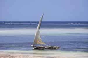 Free photo sailing boat on diana beach, kenya, africa