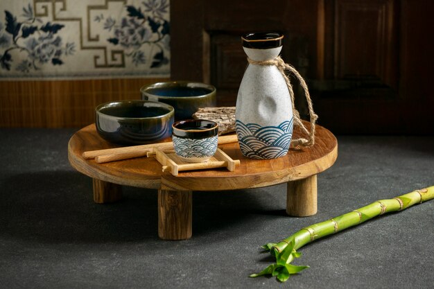 Sake japanese beverage still life