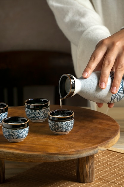 Free photo sake japanese beverage still life