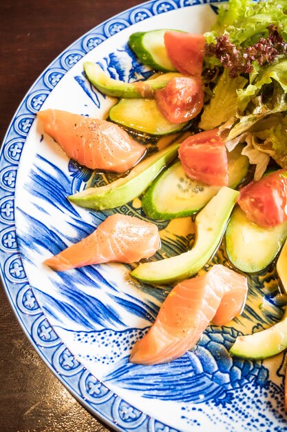 Free Photo salad salmon avocado