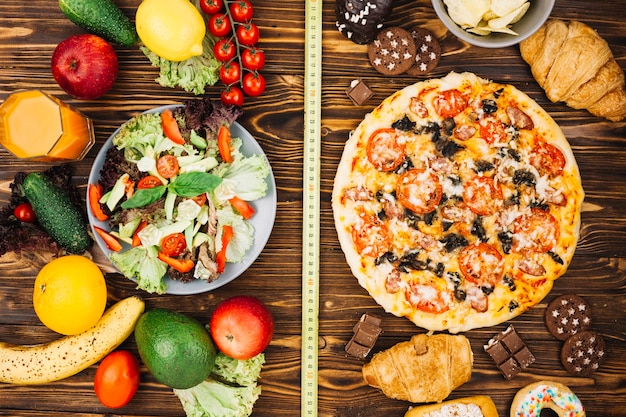 Salad vs pizza