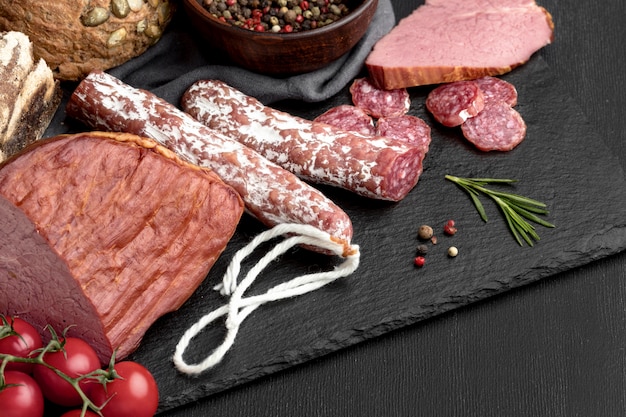 Free Photo salami and fillet meat