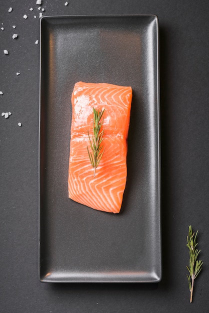 Free Photo salmon dish with herbs and spices