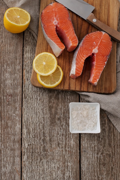 Salmon slices, healthy food