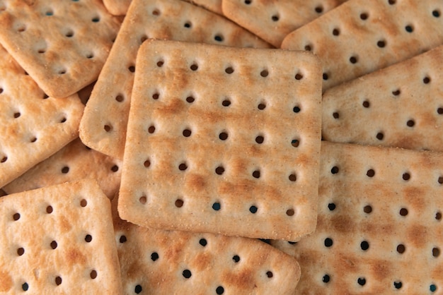 Salt crackers on the blue background