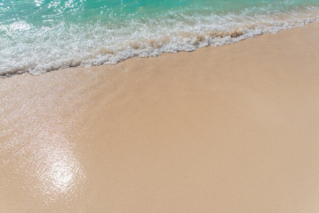 Sand beach and ocean wave