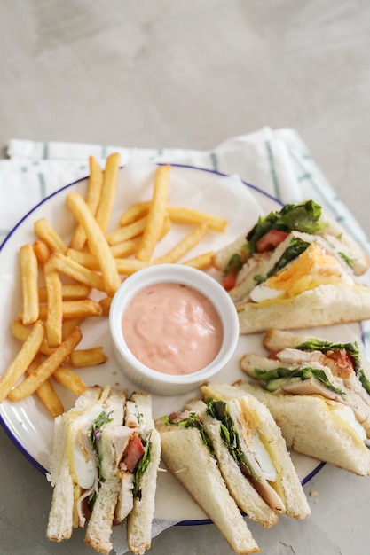 Sandwiches with french fries