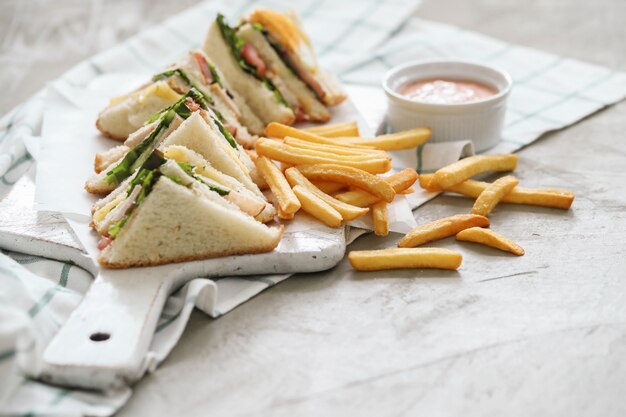 Sandwiches with french fries