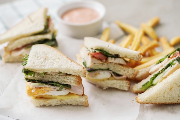 Sandwiches with french fries