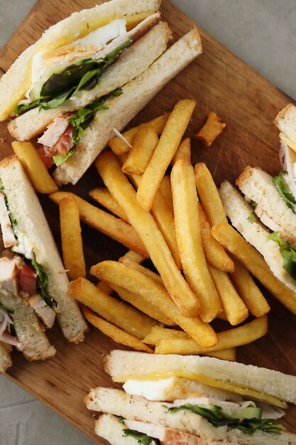 Sandwiches with french fries