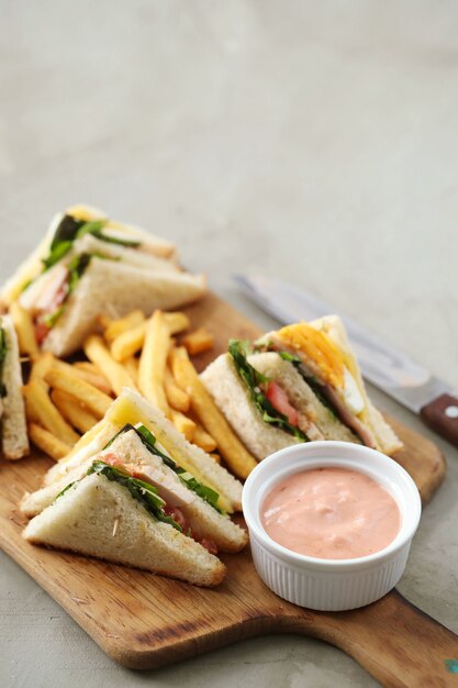 Sandwiches with french fries