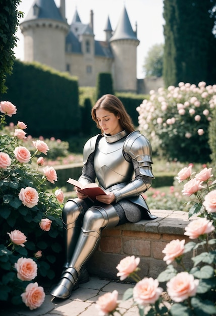 Free photo sant jordi celebration with book and rose