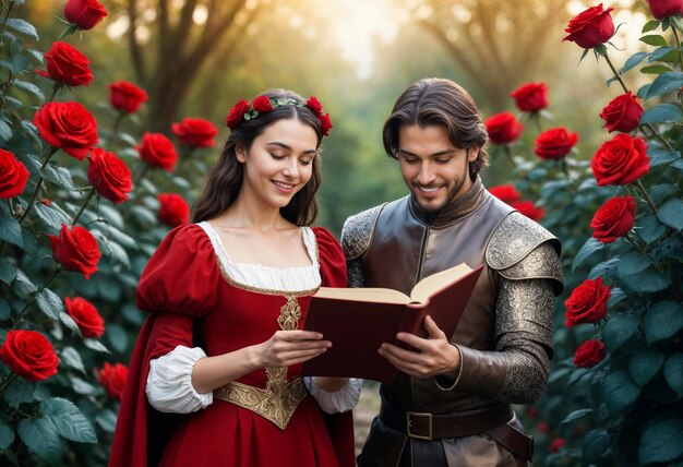 Sant jordi celebration with book and rose