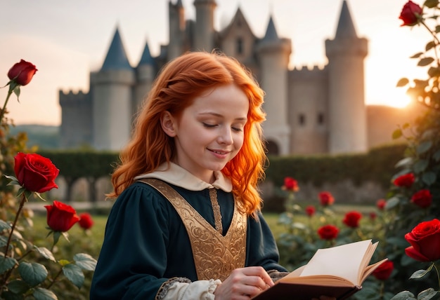 Sant jordi celebration with book and rose