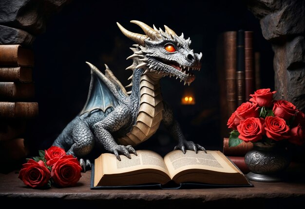 Sant jordi celebration with book and rose