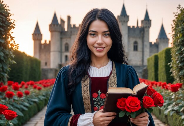 Sant jordi celebration with book and rose