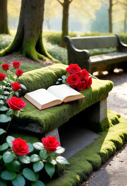 Sant jordi celebration with book and rose