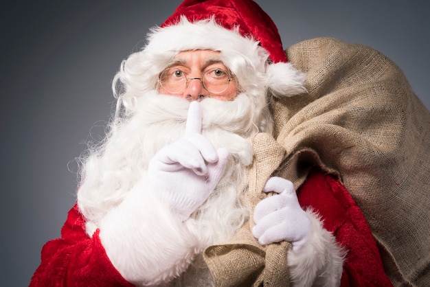 Free Photo santa claus with a gifts sack