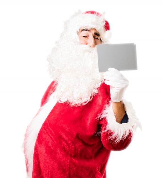 Free Photo santa claus with a white paper