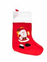 Free photo santa red sock isolated on white background