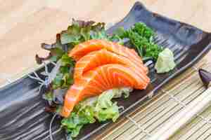 Free photo sashimi salmon