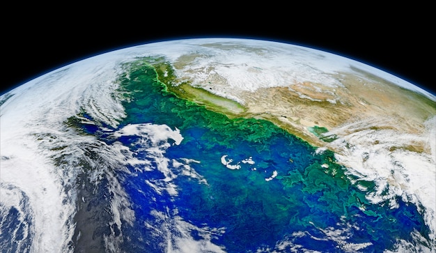 Free photo satellite image of earth. original from nasa. digitally enhanced by rawpixel. | free image by rawpix