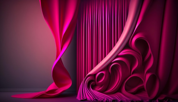 Free Photo satin fabric in trendy color viva magenta generative ai