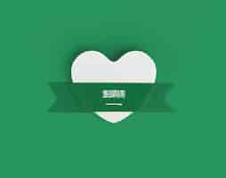 Free photo saudi arabia flag heart banner