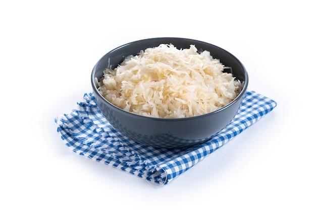 Free photo sauerkraut in a bowl isolated on white background