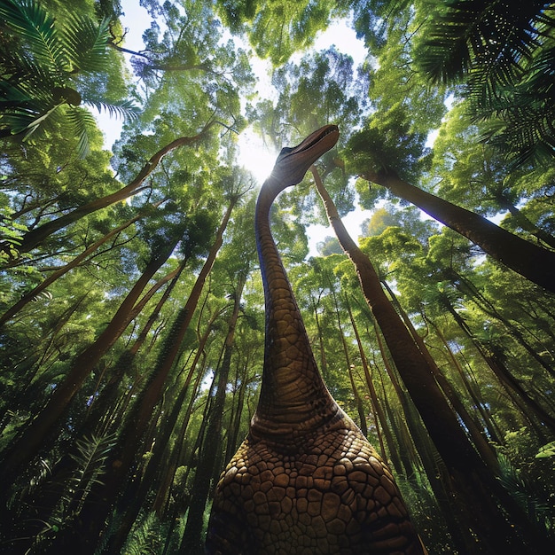 Sauropod dinosaur in nature