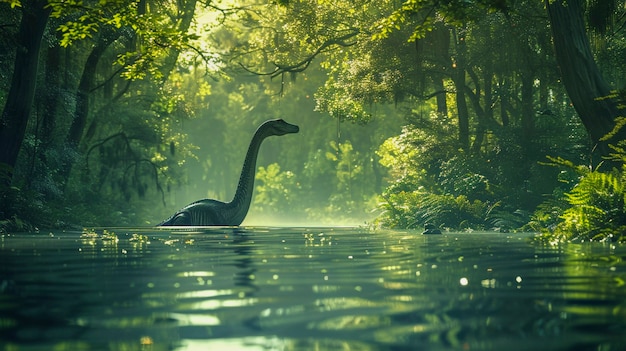 Free Photo sauropod dinosaur in nature