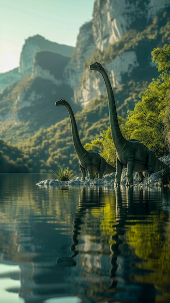 Free Photo sauropod dinosaur in nature